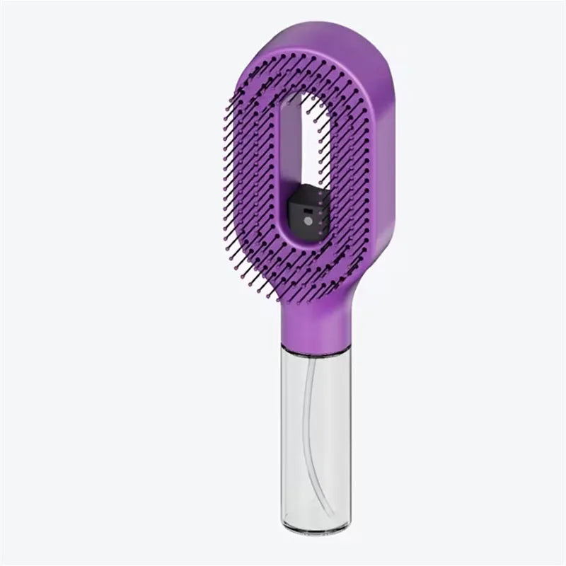 Spray Styling Comb 2 in 1 Portable Hair Brush with Water Spray Anti-static Detangling Brush Wet & Dry Dual Use Hair Styling Tool