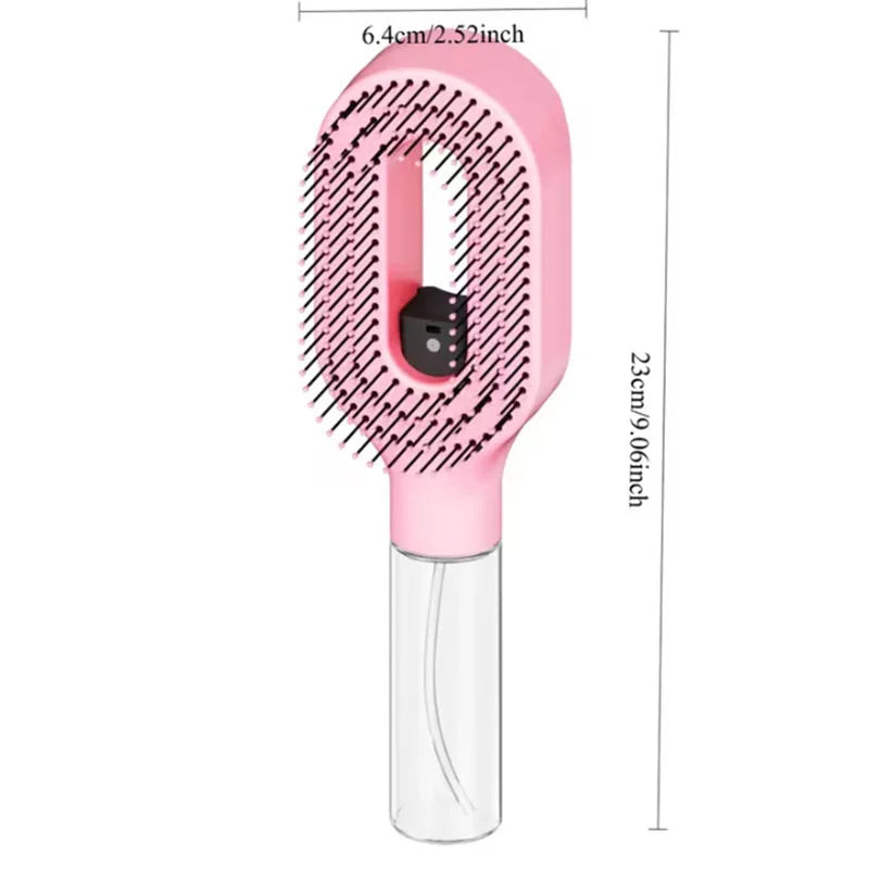 Spray Styling Comb 2 in 1 Portable Hair Brush with Water Spray Anti-static Detangling Brush Wet & Dry Dual Use Hair Styling Tool